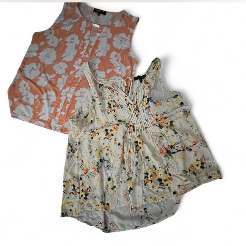 Jones New York Orange and Silver Sleeveless and Sanctuary Tie Front Tank Top